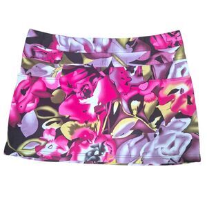 Rue21 Vibrant Floral Mini Skirt Y2K Rave Pockets Size Large
